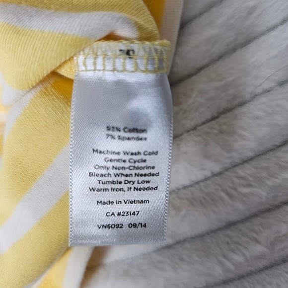 Talbots Stretch Weekend Tee Butter Yellow White Stripe Women's XL Preppy Classic - Picture 7 of 9